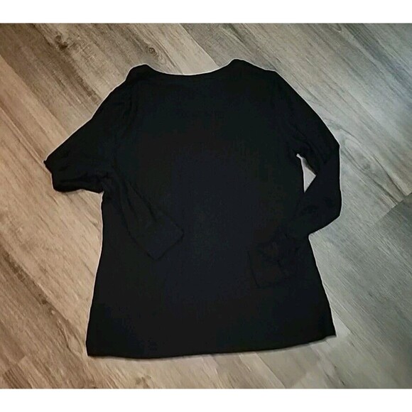 SOMA Black Small Tunic Top Long Sleeve Scoop Neck Soft Knit Lounge Wear Cozy - Picture 3 of 7